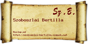 Szoboszlai Bertilla névjegykártya